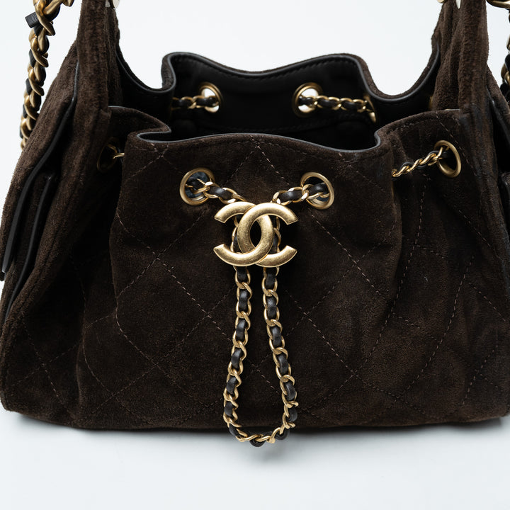 Pre-Loved Chanel™ Brown Suede Mini 25 Hobo Bag
