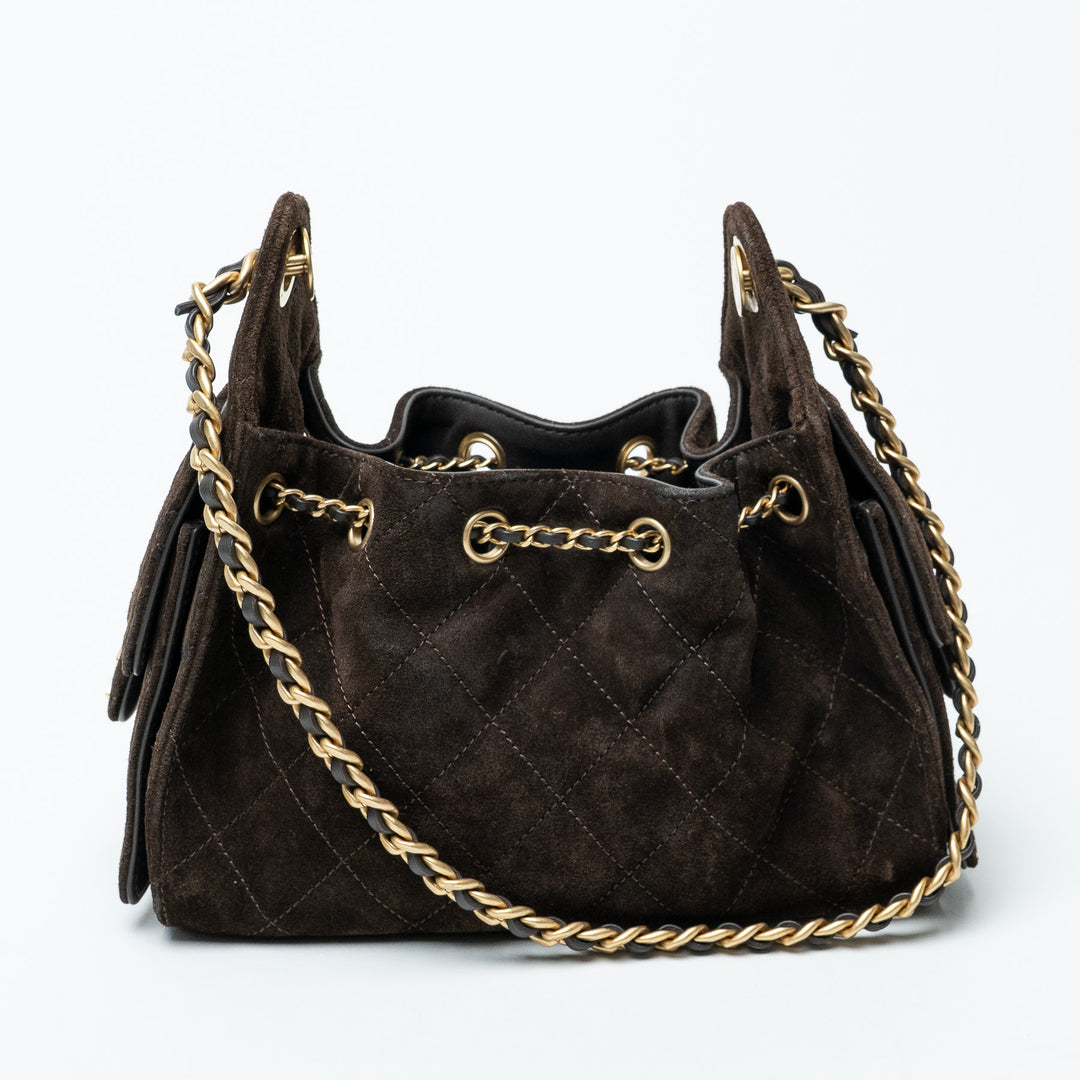 Pre-Loved Chanel™ Brown Suede Mini 25 Hobo Bag