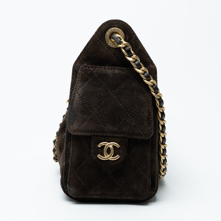 Pre-Loved Chanel™ Brown Suede Mini 25 Hobo Bag