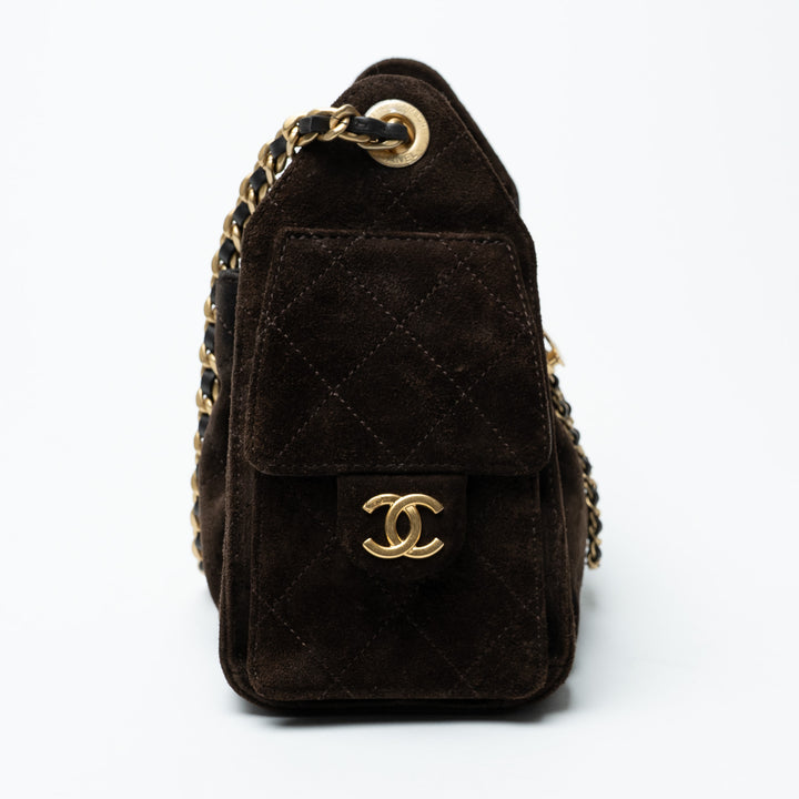 Pre-Loved Chanel™ Brown Suede Mini 25 Hobo Bag