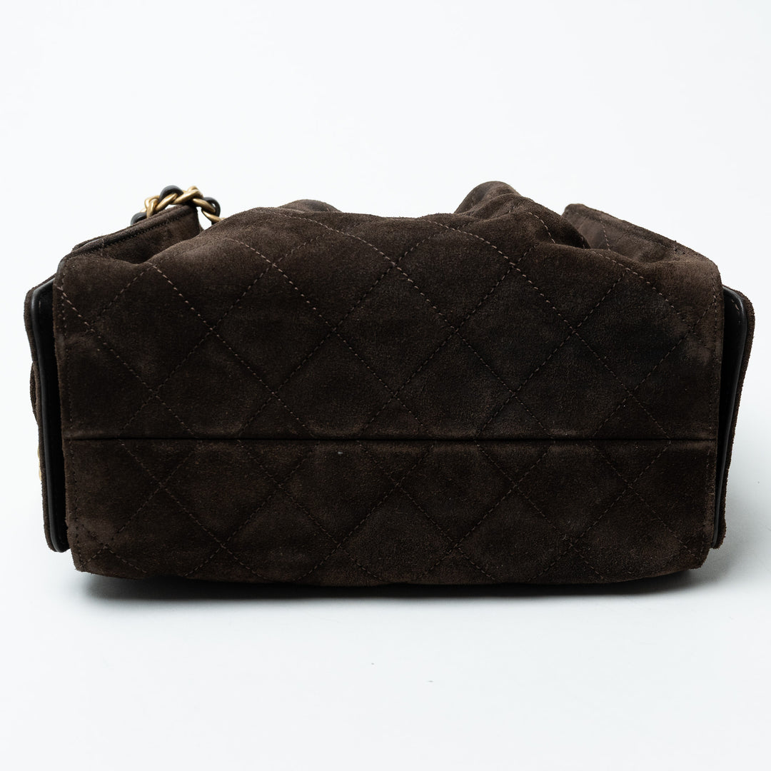 Pre-Loved Chanel™ Brown Suede Mini 25 Hobo Bag