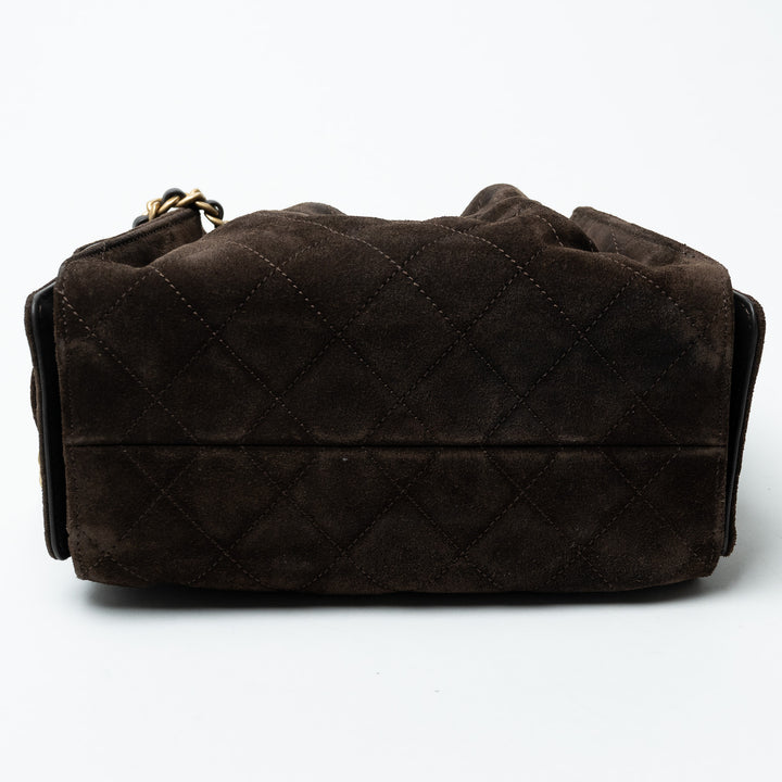 Pre-Loved Chanel™ Brown Suede Mini 25 Hobo Bag