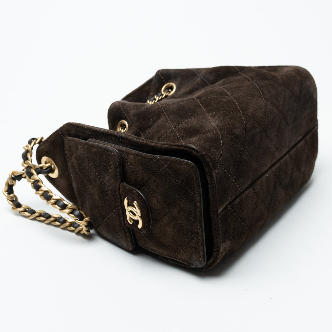 Pre-Loved Chanel™ Brown Suede Mini 25 Hobo Bag