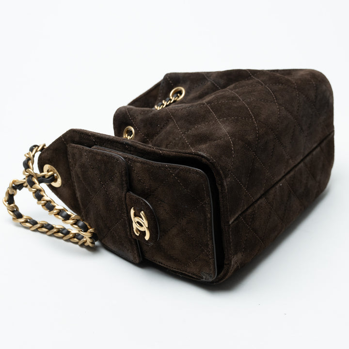 Pre-Loved Chanel™ Brown Suede Mini 25 Hobo Bag