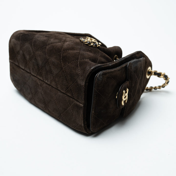 Pre-Loved Chanel™ Brown Suede Mini 25 Hobo Bag