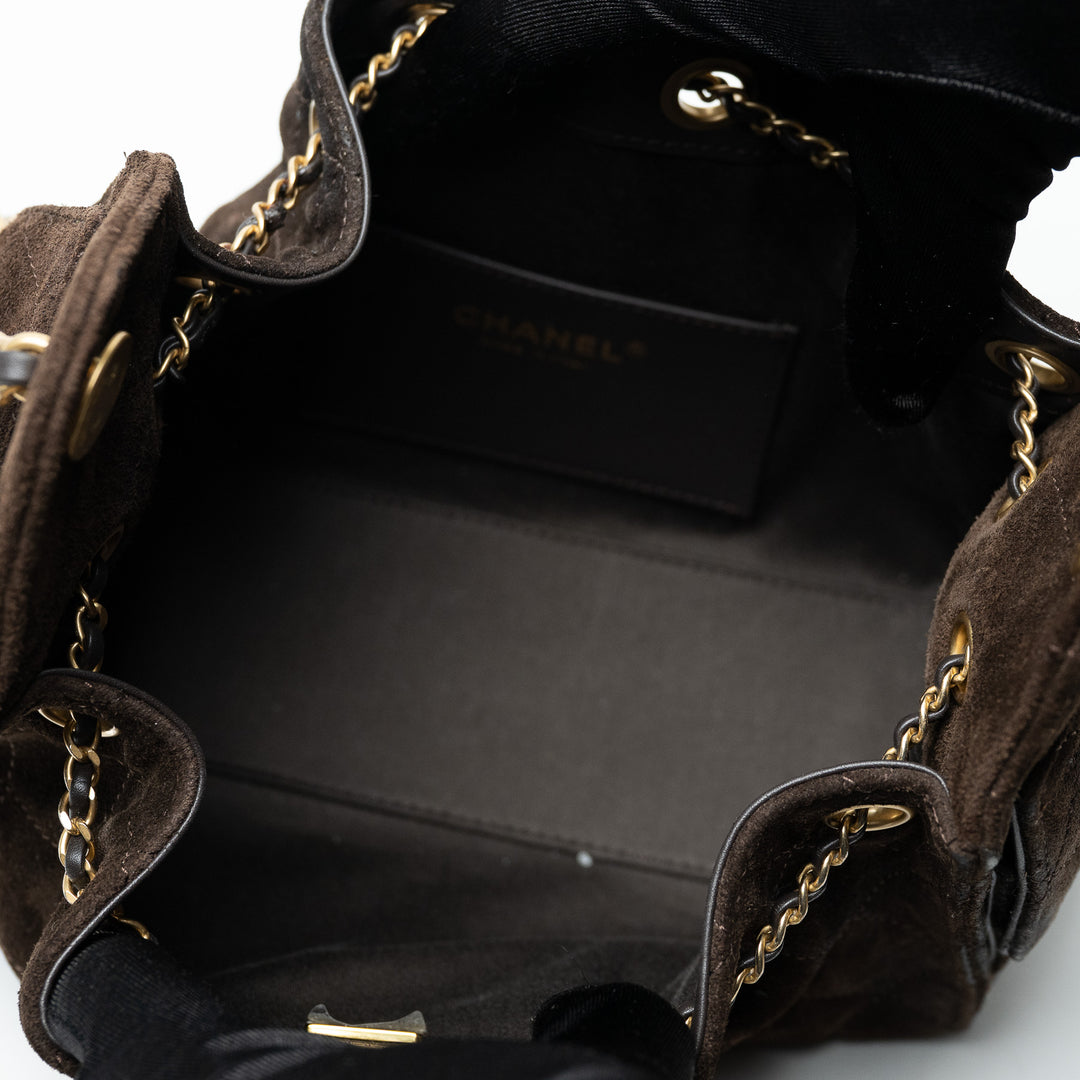 Pre-Loved Chanel™ Brown Suede Mini 25 Hobo Bag