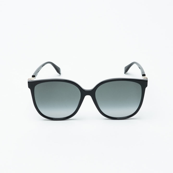 Fendi Black Cat Eye Thin Frame Sunglasses with Gold Logo