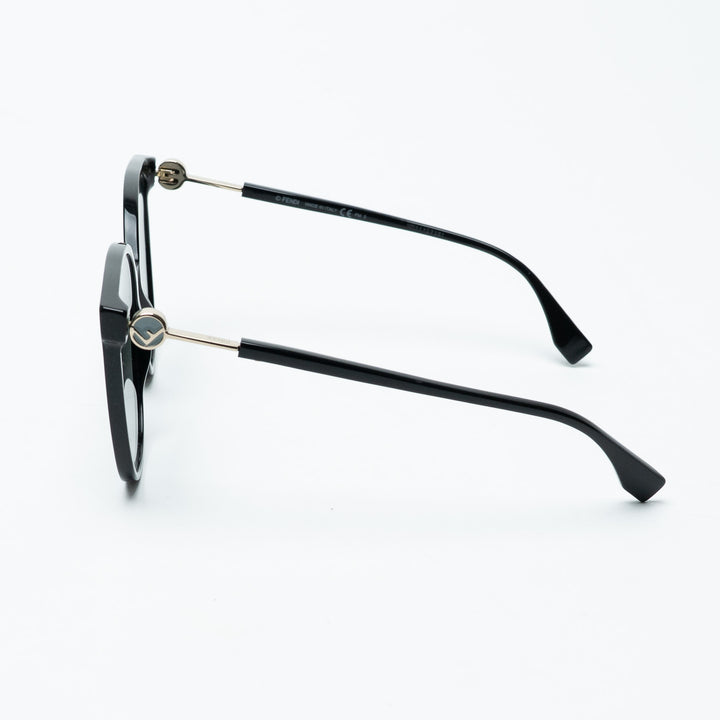 Fendi Black Cat Eye Thin Frame Sunglasses with Gold Logo