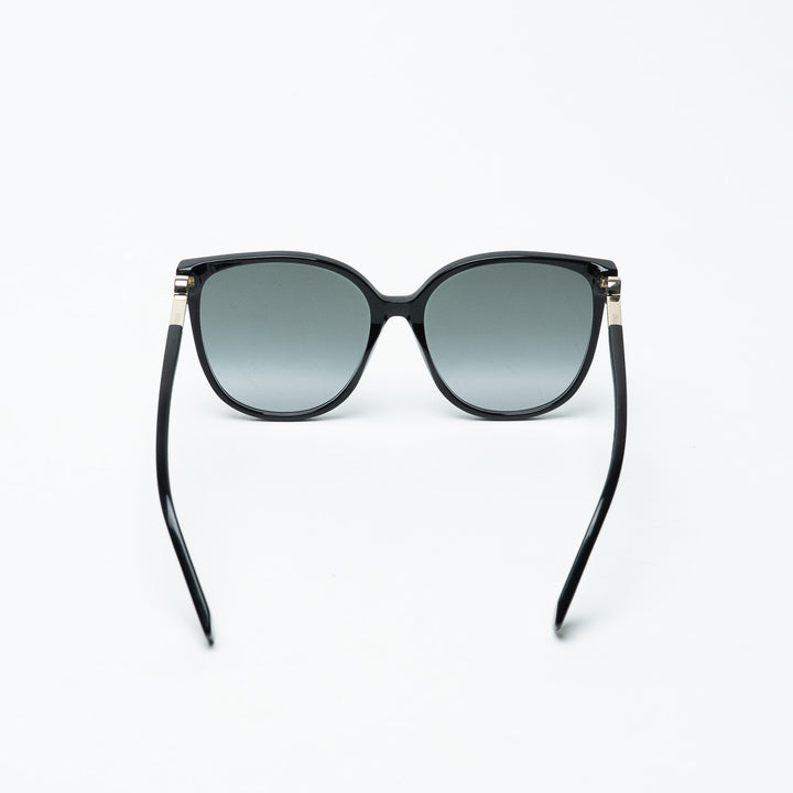 Fendi Black Cat Eye Thin Frame Sunglasses with Gold Logo