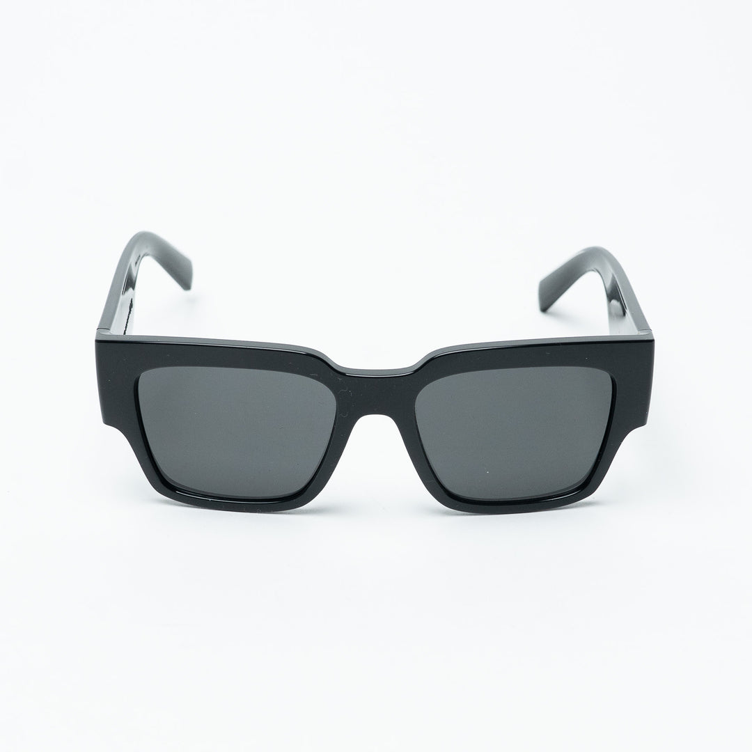 Dolce & Gabbana Black Rectangle Sunglasses with White Logo