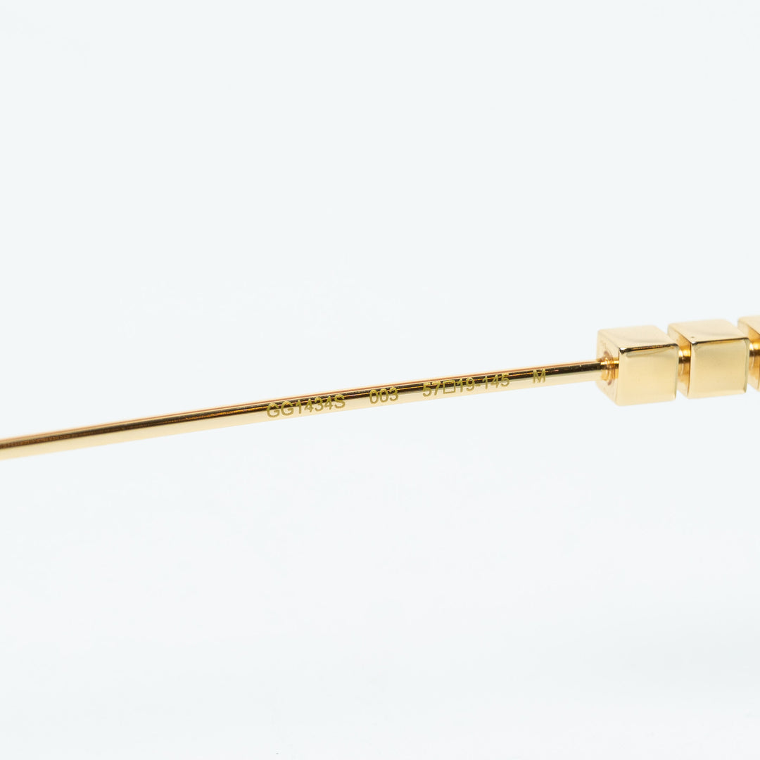 Gucci Gold-Tone Square Frame Wire Sunglasses with Logo