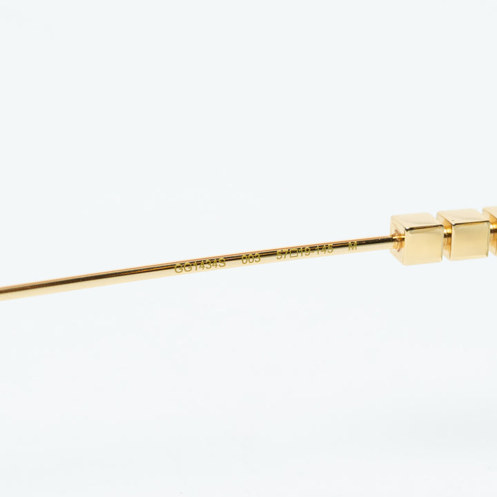 Gucci Gold-Tone Square Frame Wire Sunglasses with Logo