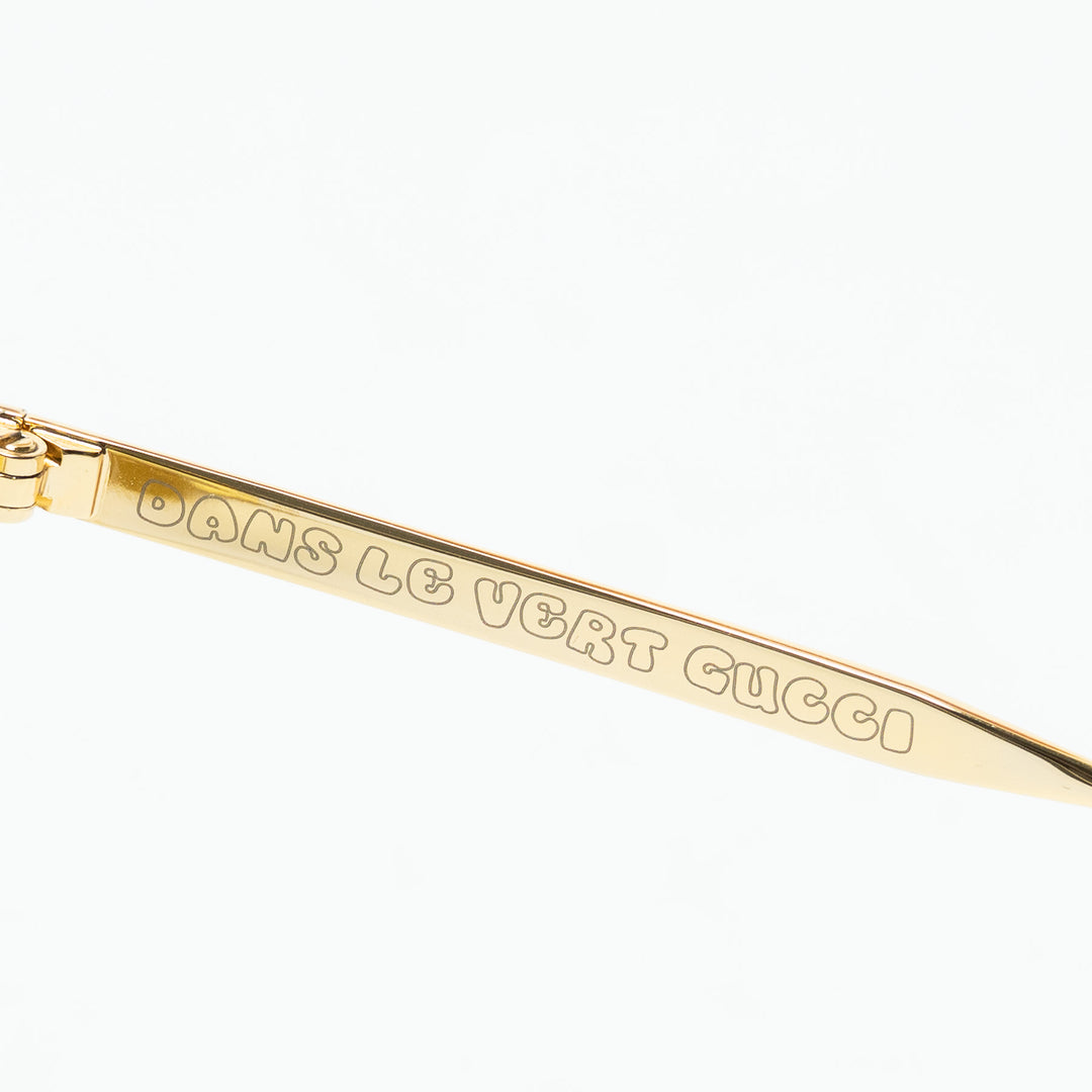 Gucci Gold-Tone Cat Eye Sunglasses with Yellow Tinted Lenses