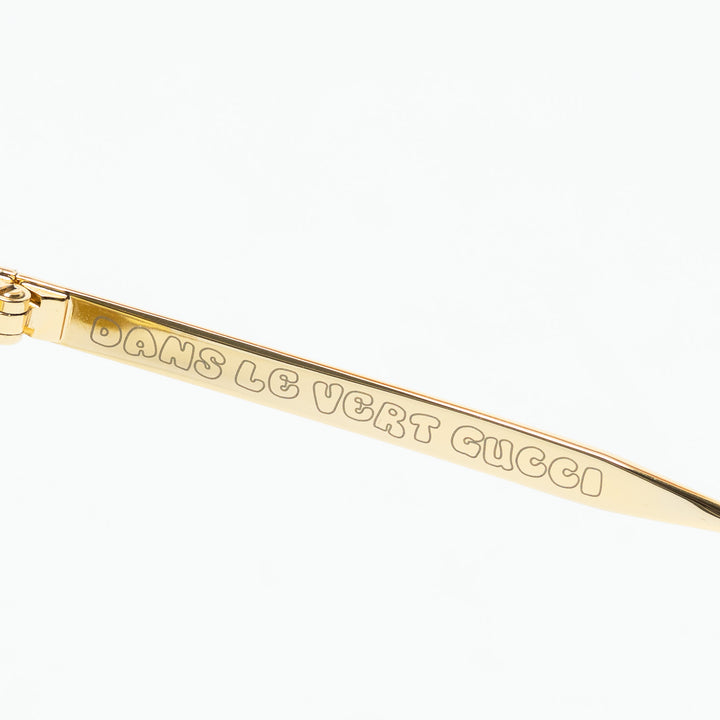 Gucci Gold-Tone Cat Eye Sunglasses with Yellow Tinted Lenses