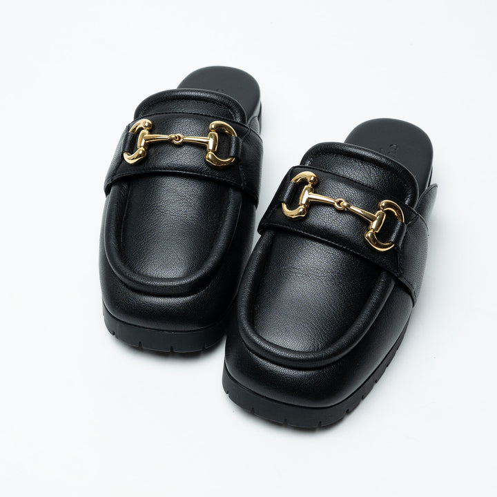 Gucci Black Leather Horsebit Mules Size 36.5