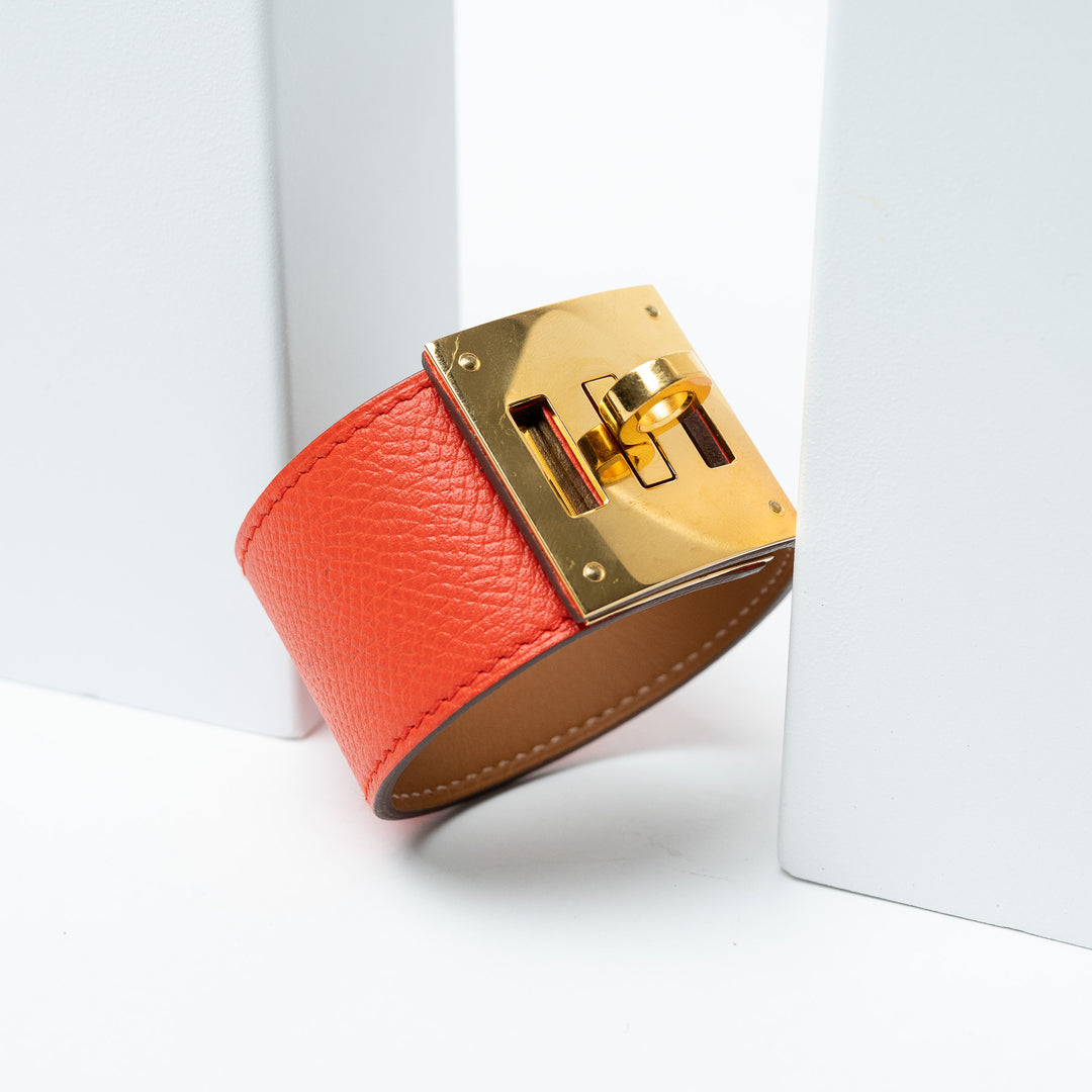 Hermes Dog Bracelet with Gold-Tone Kelly Turnlock