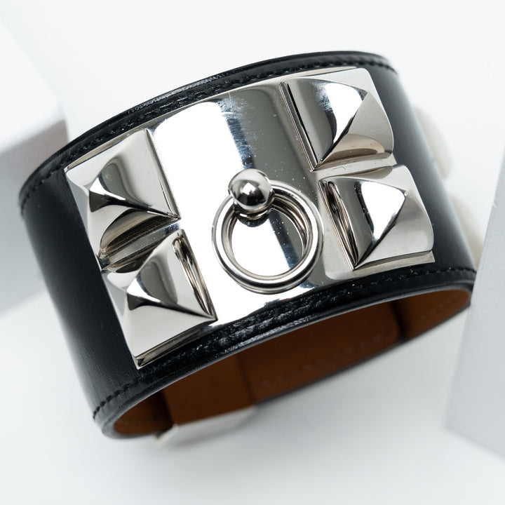 Hermes Black and Palladium Collier De Chien Bracelet