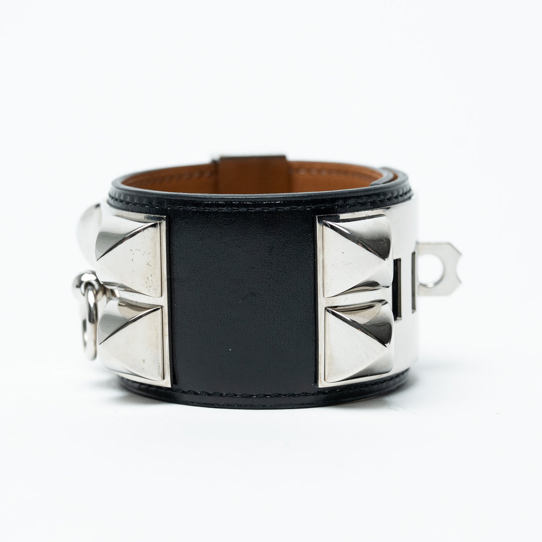 Hermes Black and Palladium Collier De Chien Bracelet