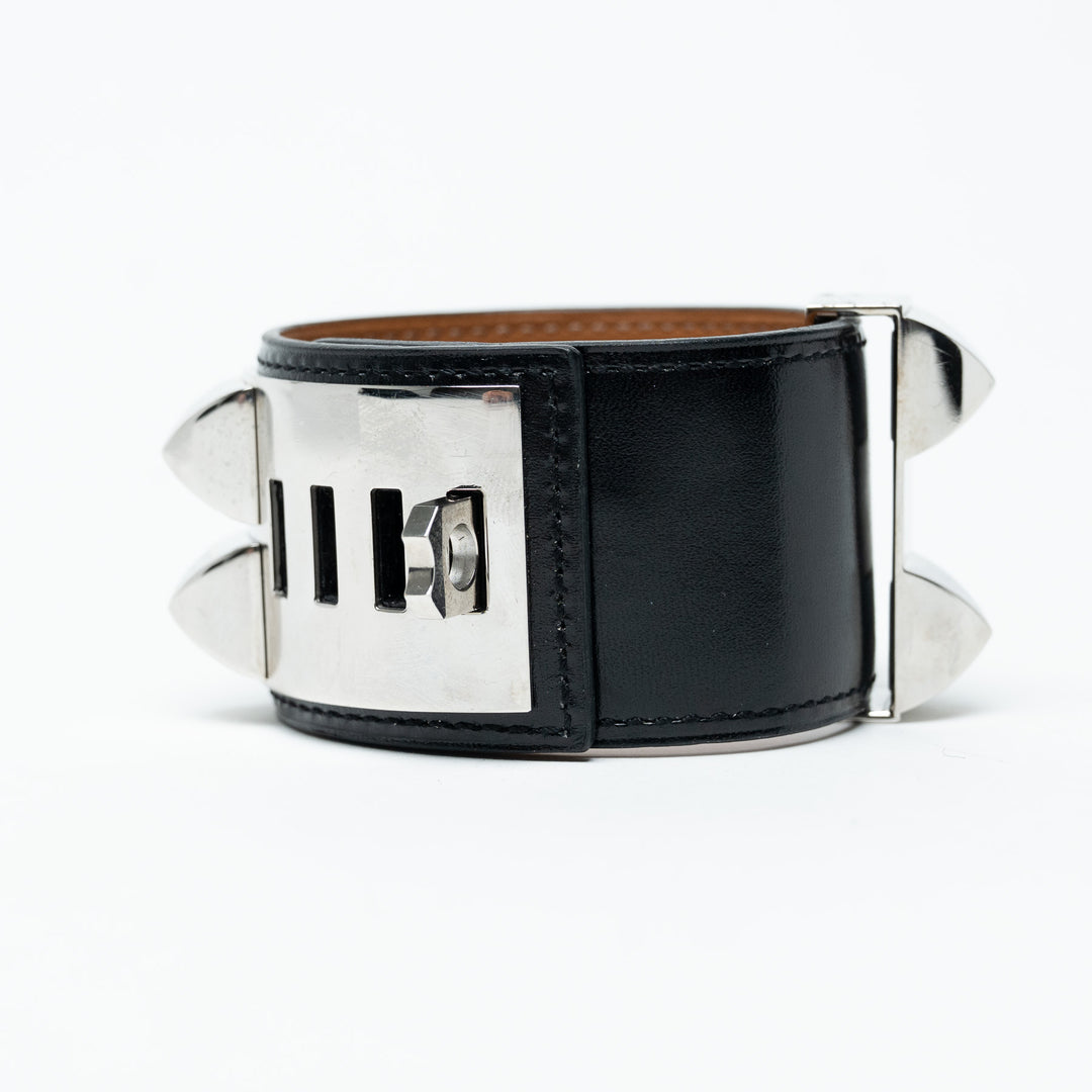 Hermes Black and Palladium Collier De Chien Bracelet