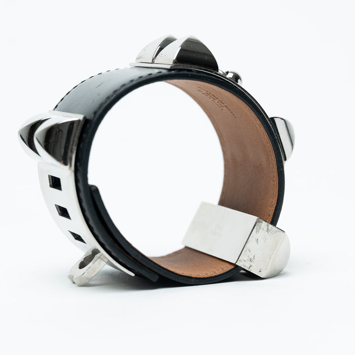Hermes Black and Palladium Collier De Chien Bracelet