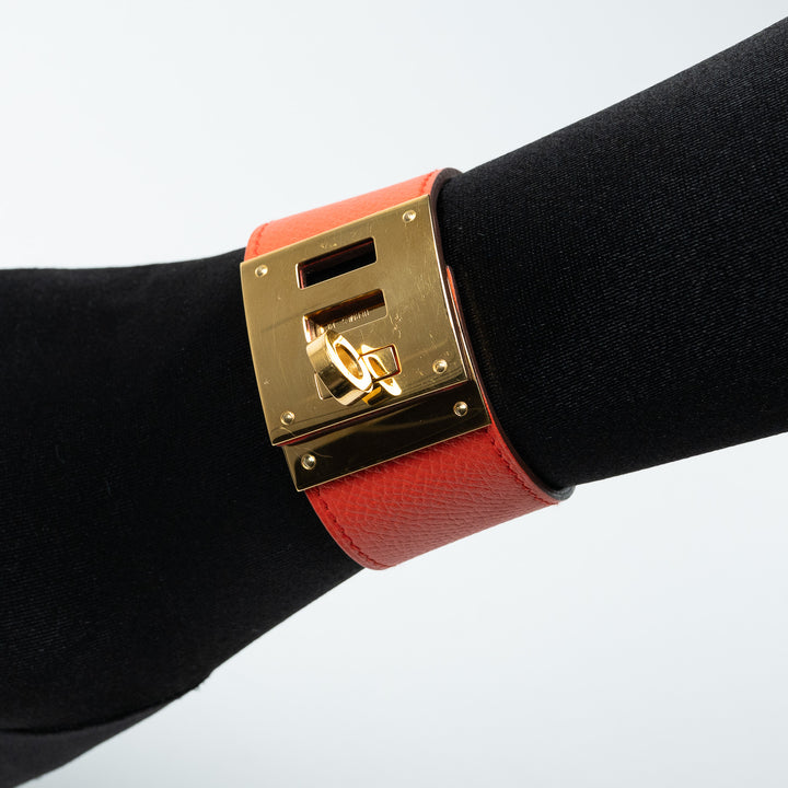 Hermes Dog Bracelet with Gold-Tone Kelly Turnlock