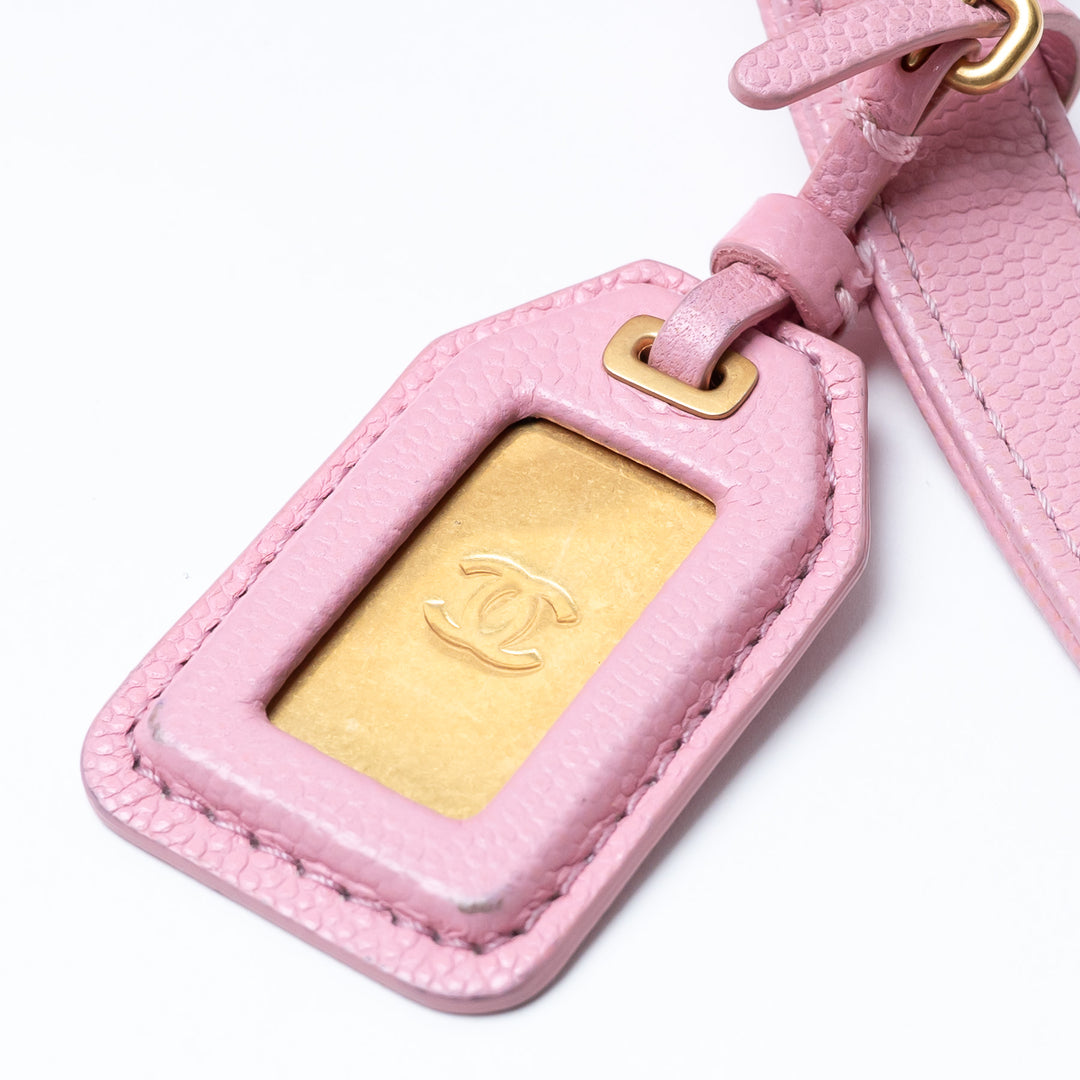 Pre-Loved Chanel™ Pink Caviar Leather Qulited Top Handle Flap Bag