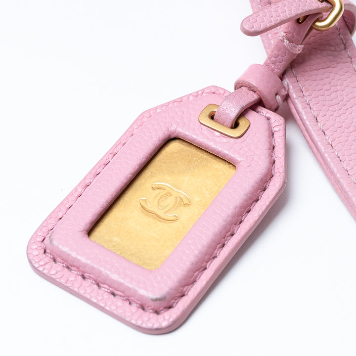Pre-Loved Chanel™ Pink Caviar Leather Qulited Top Handle Flap Bag