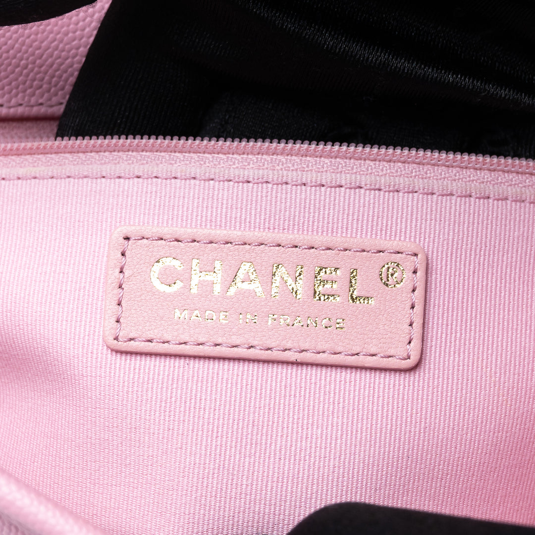 Pre-Loved Chanel™ Pink Caviar Leather Qulited Top Handle Flap Bag