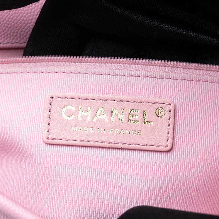 Pre-Loved Chanel™ Pink Caviar Leather Qulited Top Handle Flap Bag