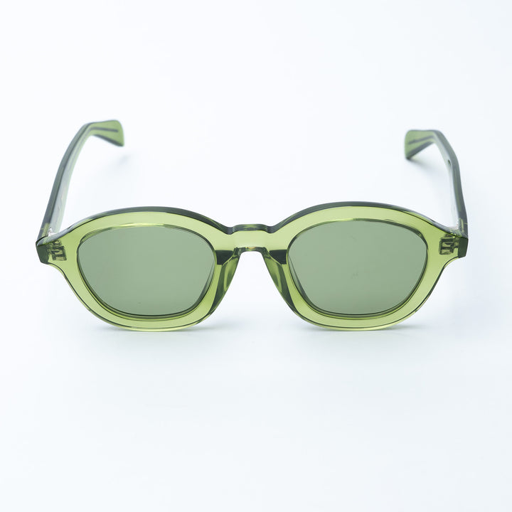 Celine Round Frame Translucent Green Sunglasses