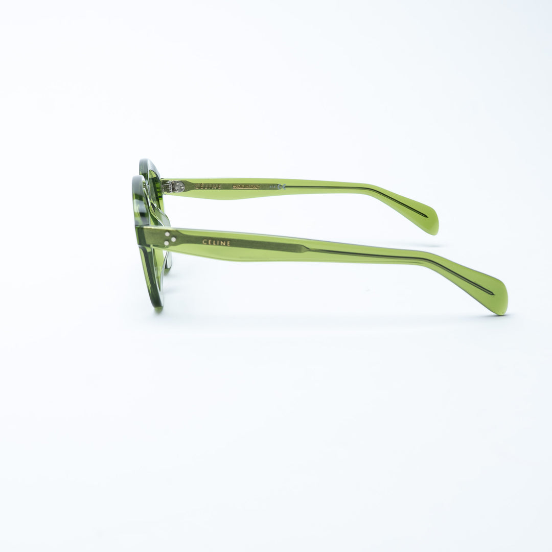 Celine Round Frame Translucent Green Sunglasses