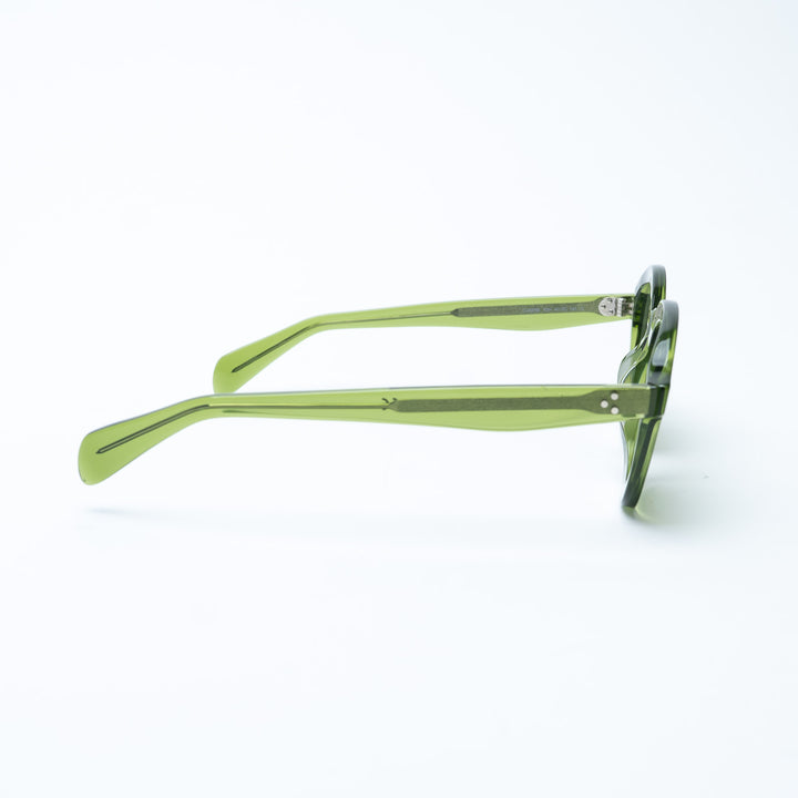 Celine Round Frame Translucent Green Sunglasses