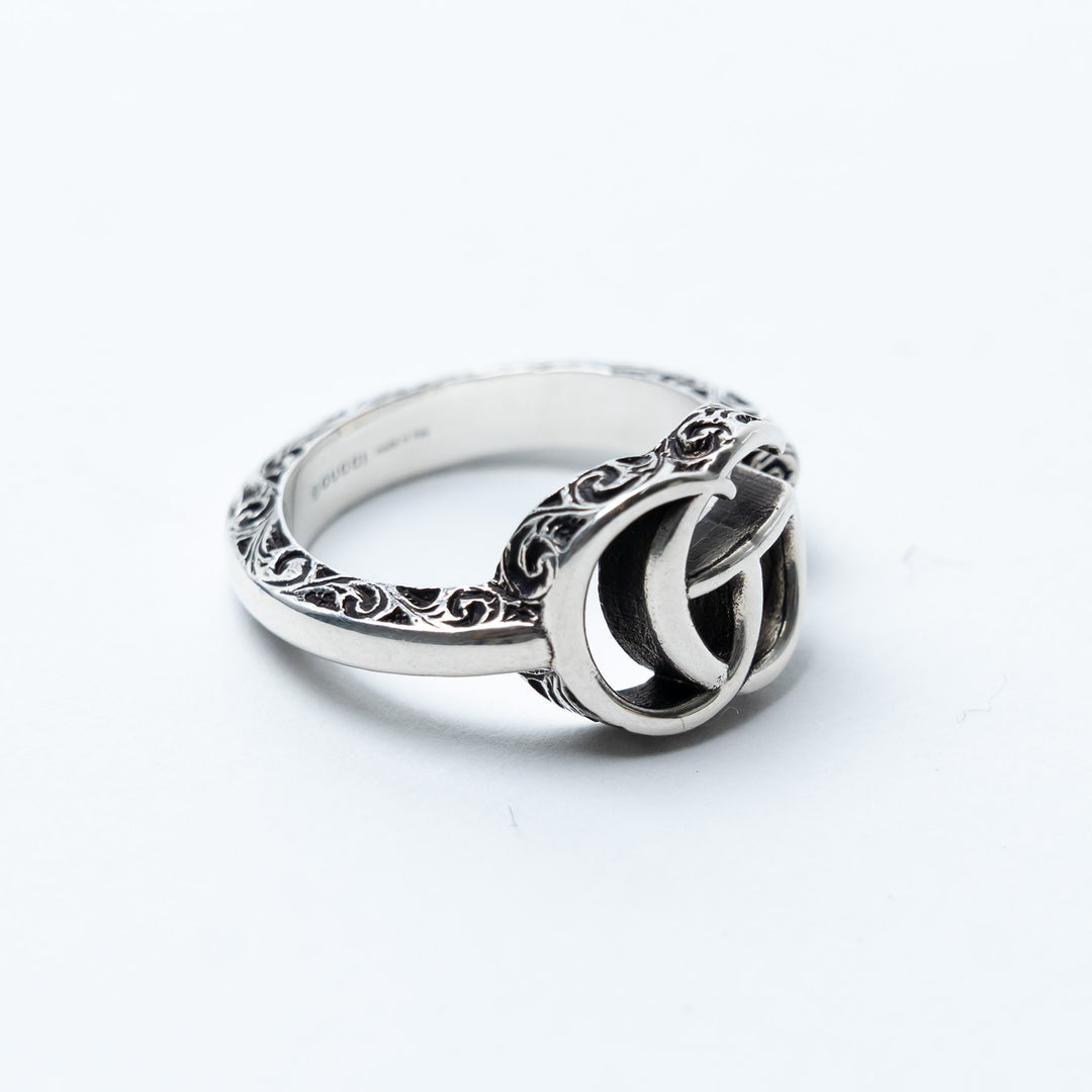 Gucci Double G Key Sterling Silver Rind Ring Size 7.5