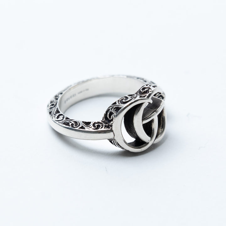 Gucci Double G Key Sterling Silver Rind Ring Size 7.5