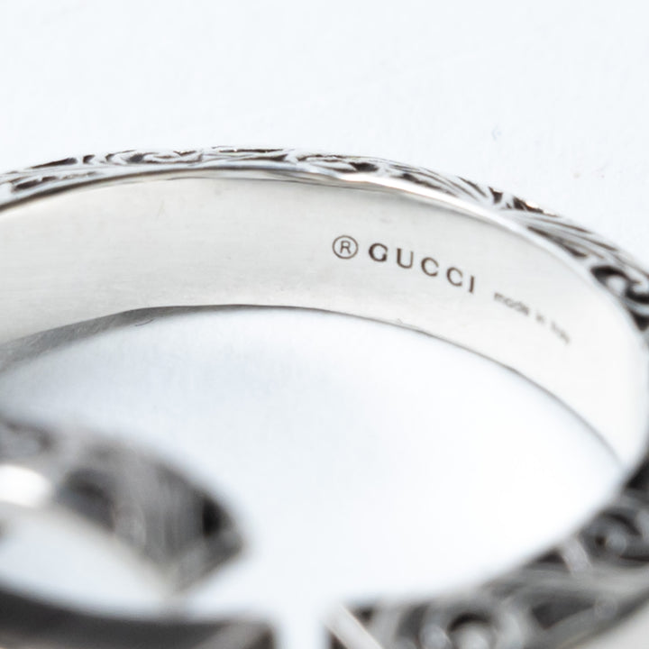Gucci Double G Key Sterling Silver Rind Ring Size 7.5