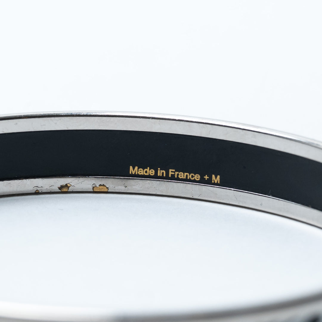 Hermes White Enamel Horse Carriage Bangle