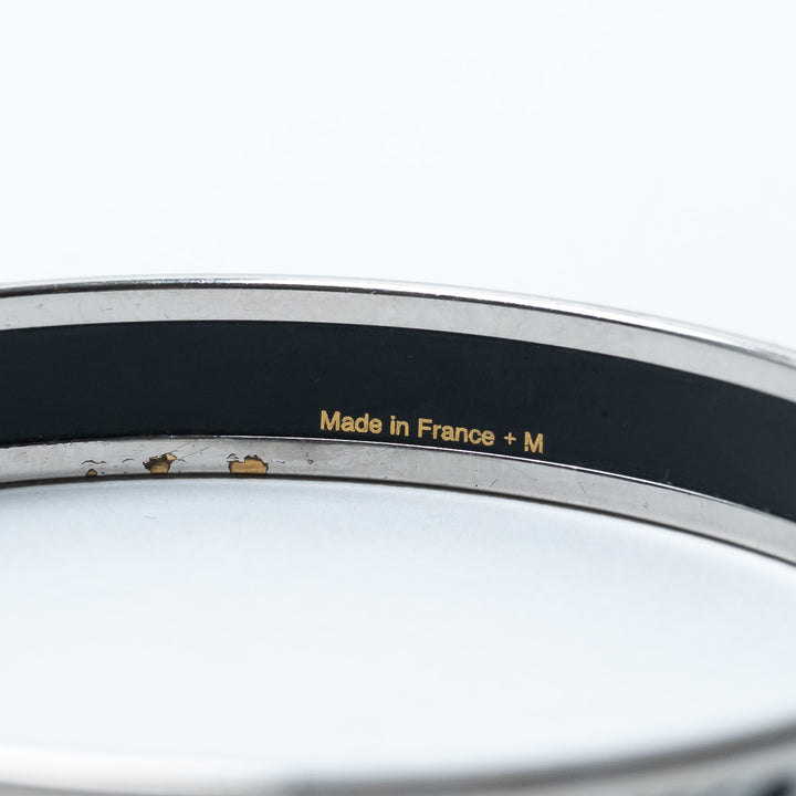 Hermes White Enamel Horse Carriage Bangle