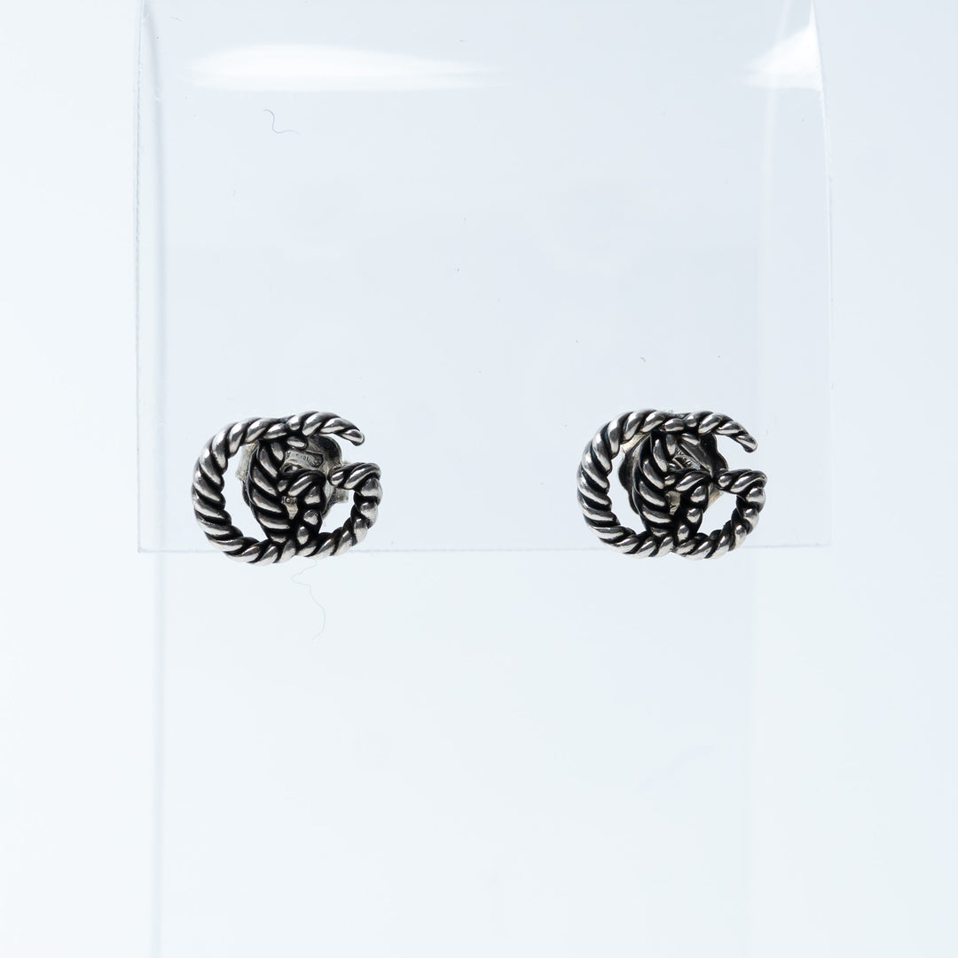 Gucci Sterling Silver GG Marmont Stud Earrings