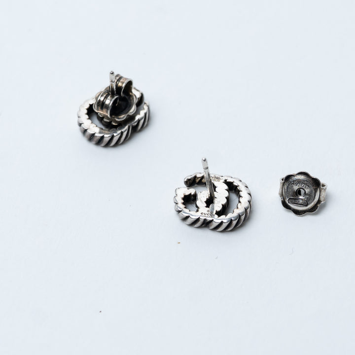 Gucci Sterling Silver GG Marmont Stud Earrings