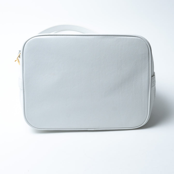 Louis Vuitton White Calfskin Perforated Leather Petit Noe Broderie Anglaise Bucket Bag