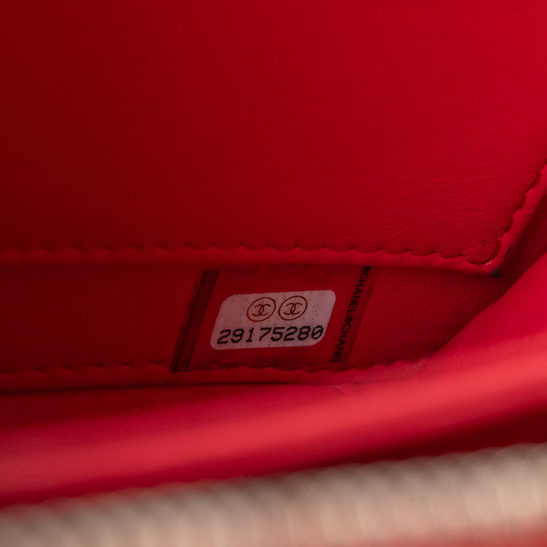 Pre-Loved Chanel™ Red Caviar Leather Small Filigree Vanity Case