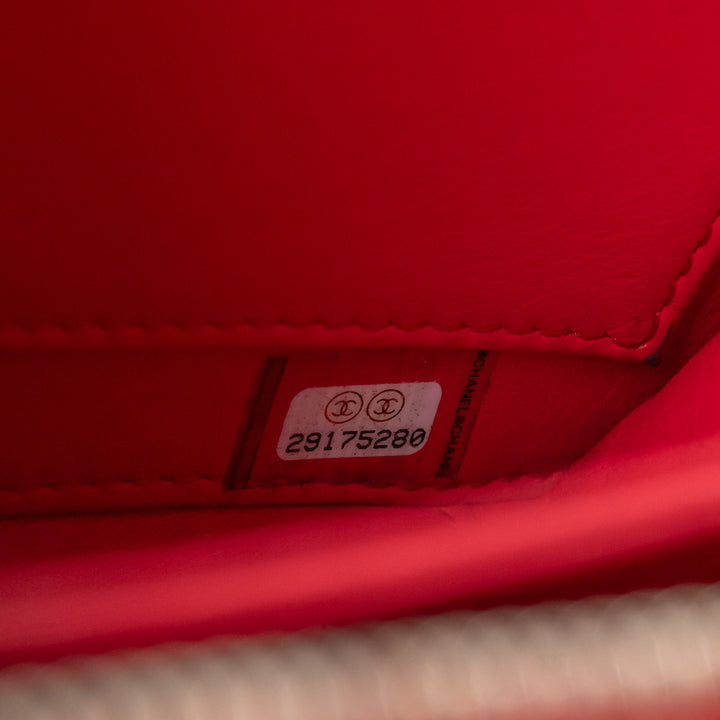 Pre-Loved Chanel™ Red Caviar Leather Small Filigree Vanity Case