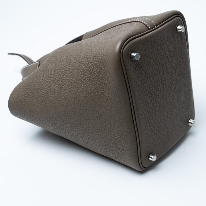 Hermes Etoupe Taurillon Celemence Leather Picotin Lock 18 Bag