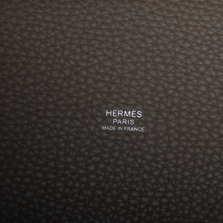 Hermes Etoupe Taurillon Celemence Leather Picotin Lock 18 Bag