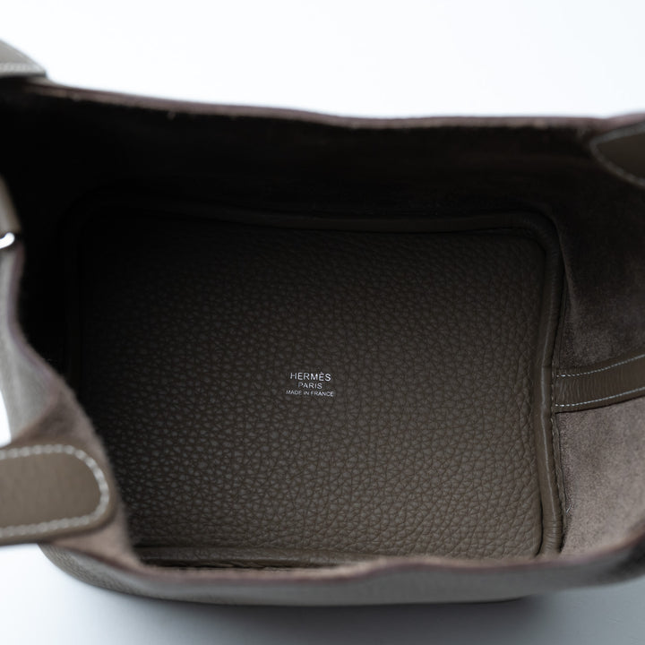 Hermes Etoupe Taurillon Celemence Leather Picotin Lock 18 Bag
