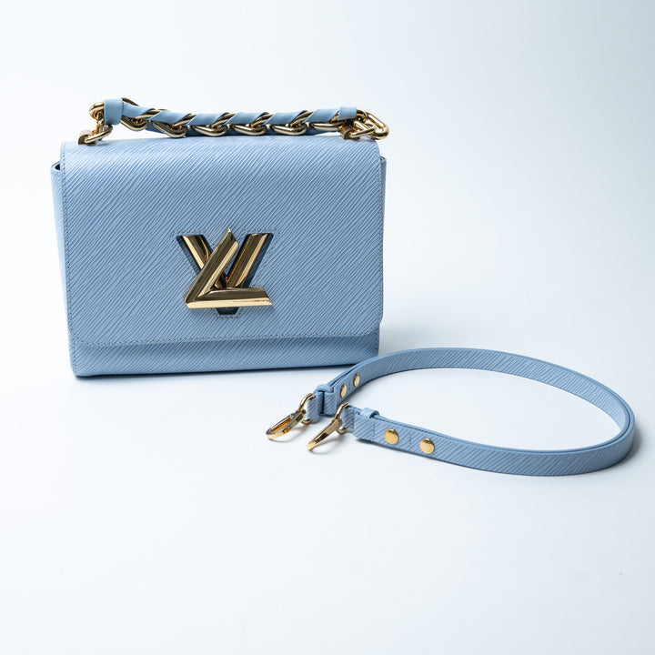 Louis Vuitton Light Blue Epi Leather Twist MM Bag