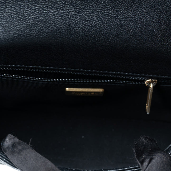 Pre-Loved Chanel™ Black Lambskin Leather Rock The Corner Flap Bag