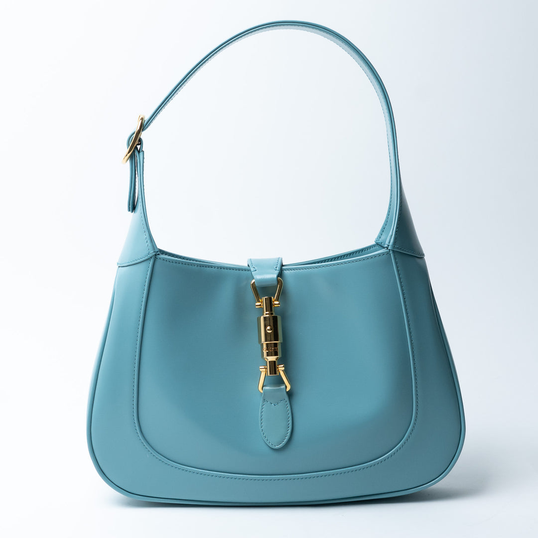 Gucci Light Blue Calf Leather Medium Jackie 1961 Bag