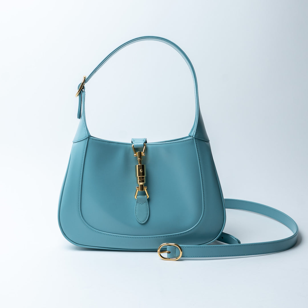 Gucci Light Blue Calf Leather Medium Jackie 1961 Bag