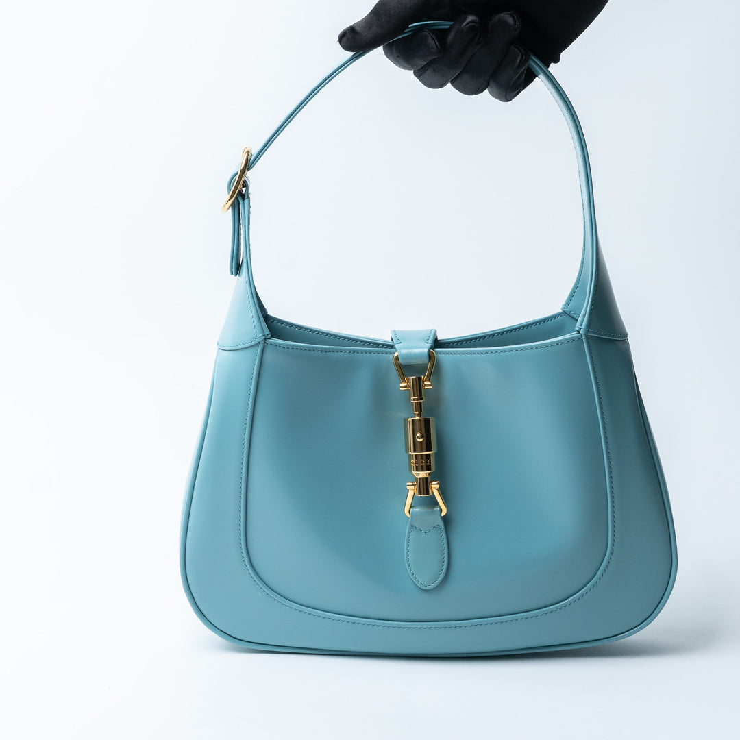 Gucci Light Blue Calf Leather Medium Jackie 1961 Bag